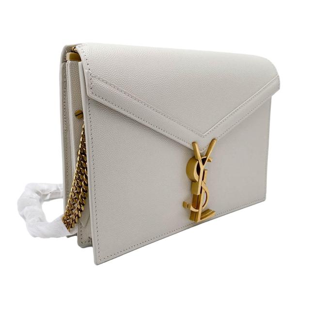 Saint Laurent Off-white Medium Cassandra White Leather Shoulder Bag