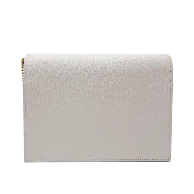 Saint Laurent Off-white Medium Cassandra White Leather Shoulder Bag