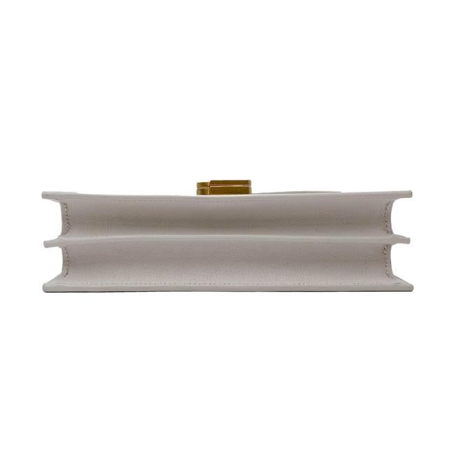 Saint Laurent Off-white Medium Cassandra White Leather Shoulder Bag
