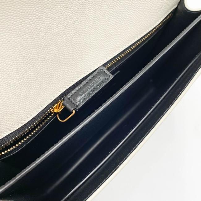 Saint Laurent Off-white Medium Cassandra White Leather Shoulder Bag