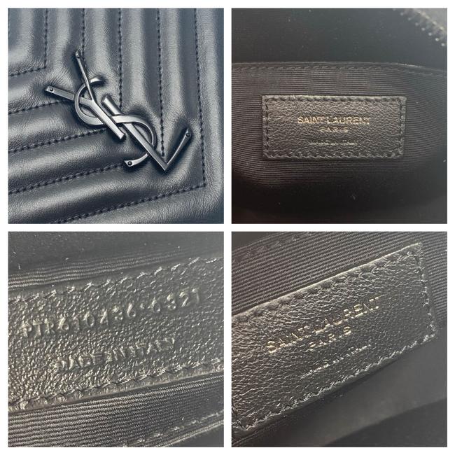 Saint Laurent Chain Wallet Camera Calfskin Matelasse Chevron Round Vinyle Black Leather Cross Body Bag