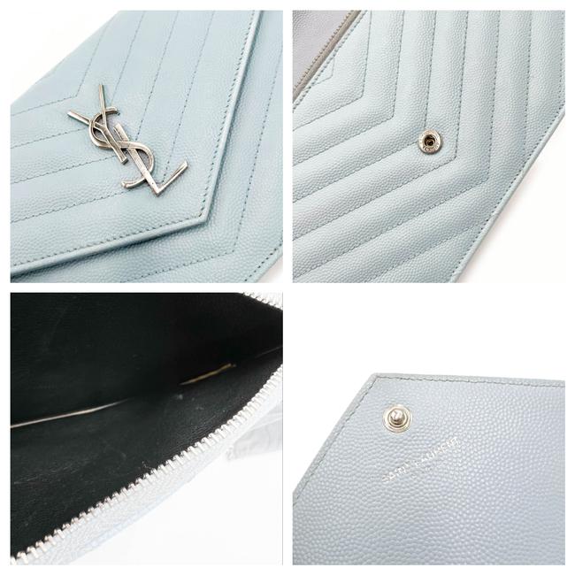 Saint Laurent Chain Wallet Envelope Light Monogram Blue Leather Cross Body Bag