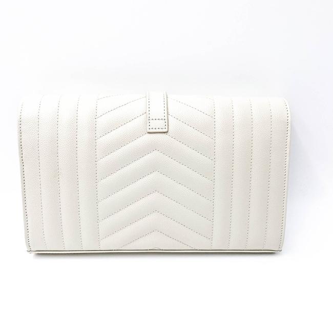 Saint Laurent Chain Wallet Envelope Monogram Matelasse Wallet-on-chain Triquilted White Leather Shoulder Bag