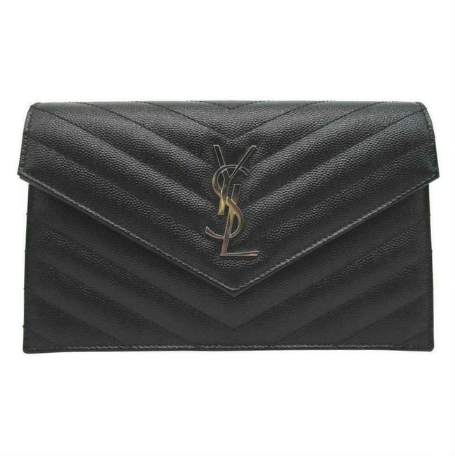 Saint Laurent Chain Wallet Envelope Woc Monogram Black Leather Cross Body Bag