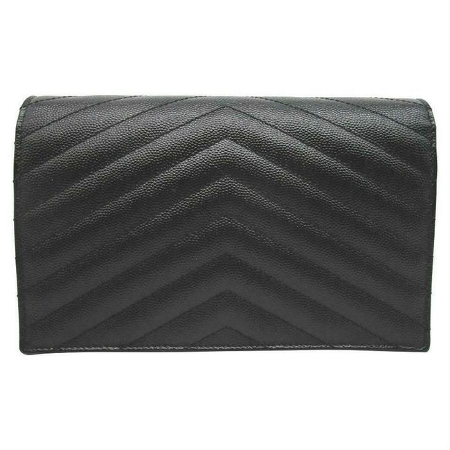 Saint Laurent Chain Wallet Envelope Woc Monogram Black Leather Cross Body Bag
