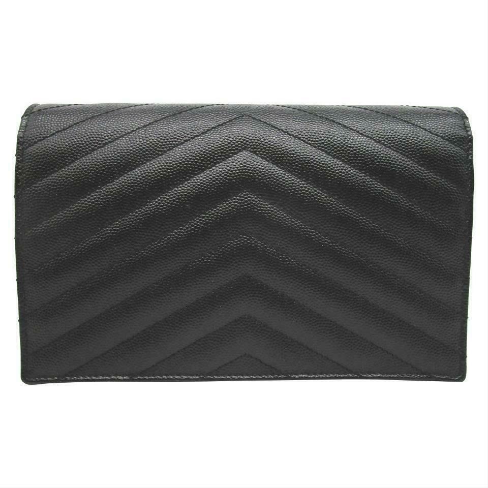 Saint Laurent Chain Wallet Envelope Woc Monogram Black Leather Cross Body Bag