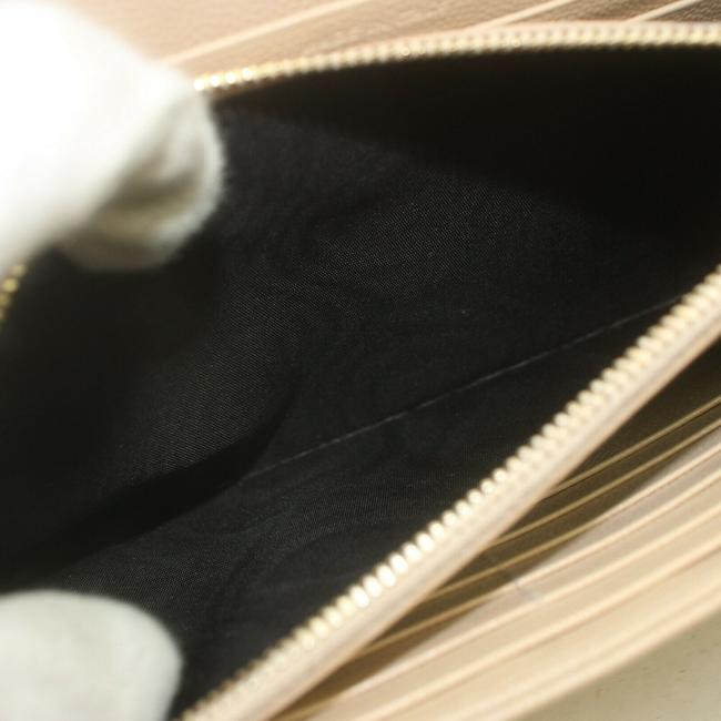 Saint Laurent Chain Wallet Grain De Poudre Matelasse Chevron Monogram Beige Leather Shoulder Bag