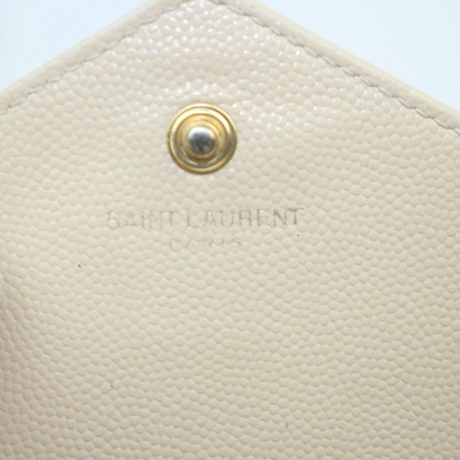 Saint Laurent Chain Wallet Grain De Poudre Matelasse Chevron Monogram Beige Leather Shoulder Bag