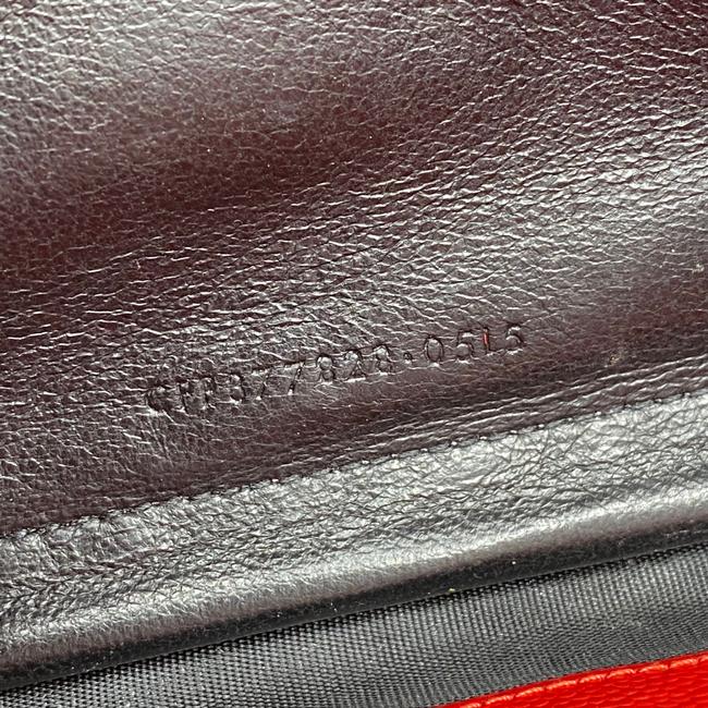 Saint Laurent Chain Wallet Grain De Poudre Matelasse Chevron Monogram Red Leather Shoulder Bag