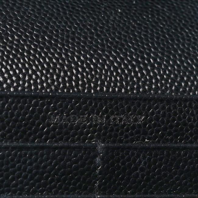 Saint Laurent Chain Wallet Grain De Poudre Matelasse Chevron Monogram Woc Black Leather Shoulder Bag