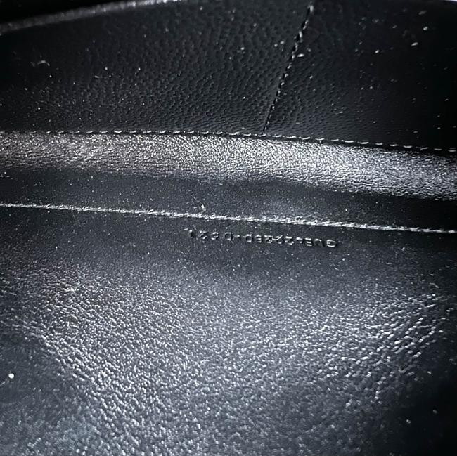 Saint Laurent Chain Wallet Grain De Poudre Mixed Matelasse Triquilt Monogram Black Leather Shoulder Bag