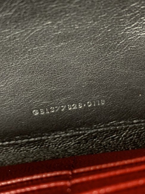 Saint Laurent Chain Wallet Medium Envelope Monogram Red Leather Cross Body Bag