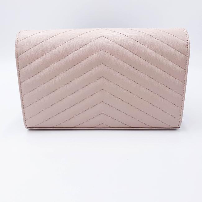 Saint Laurent Chain Wallet Medium Pale Monogram Pink Leather Shoulder Bag