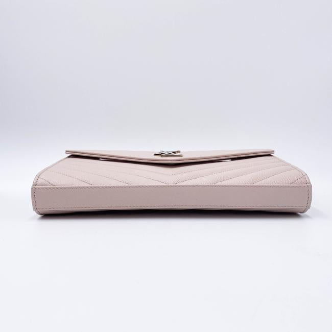 Saint Laurent Chain Wallet Medium Pale Monogram Pink Leather Shoulder Bag