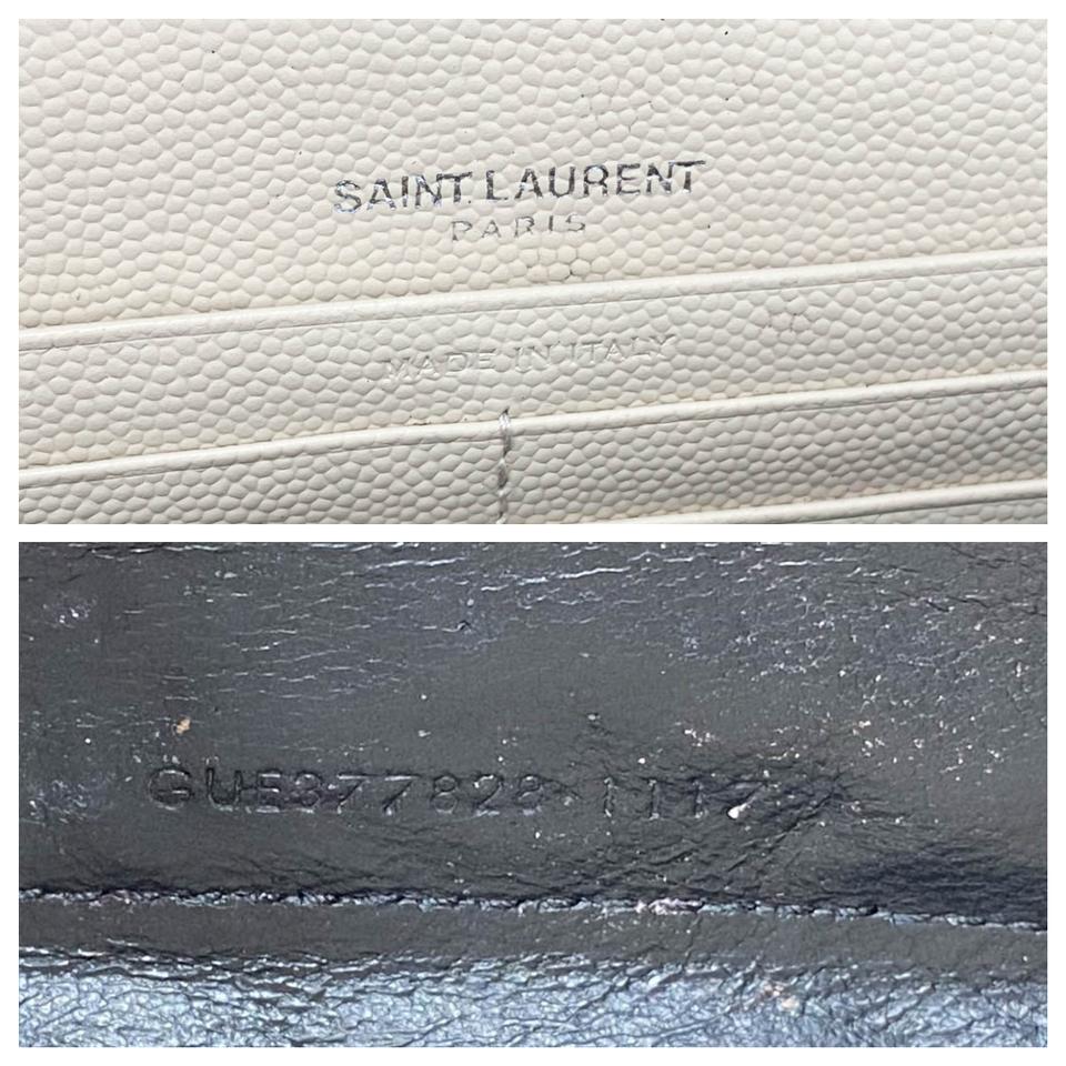 Saint Laurent Chain Wallet Medium Woc Monogram Beige Leather Cross Body Bag