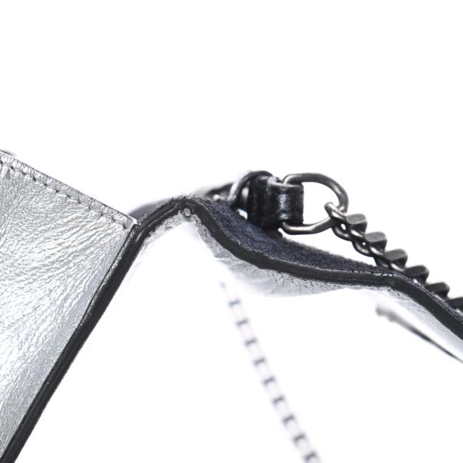Saint Laurent Chain Wallet Metallic Calfskin Monogram Argento Silver Leather Shoulder Bag