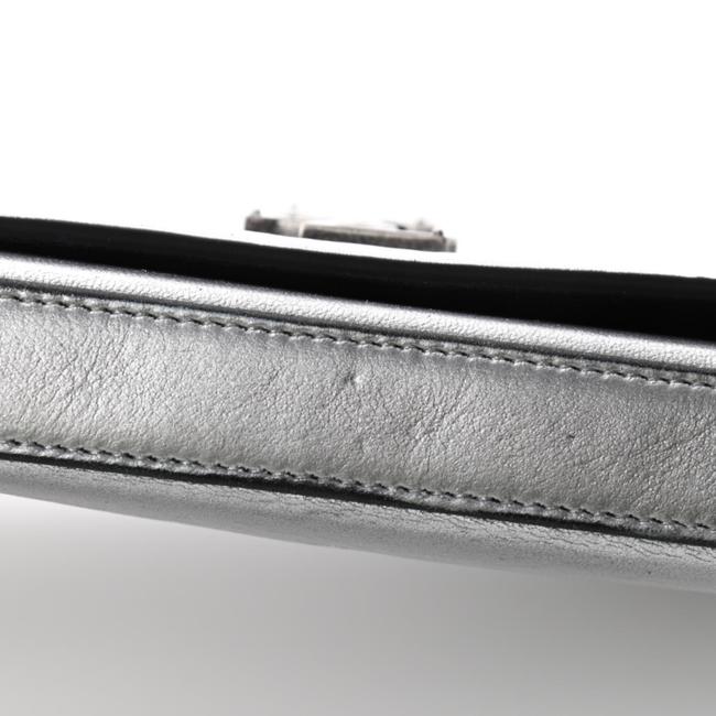 Saint Laurent Chain Wallet Metallic Calfskin Monogram Argento Silver Leather Shoulder Bag