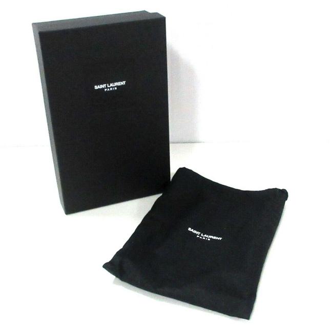 Saint Laurent Chain Wallet Monogram Envelope Grain De Poudre Matelasse Chevron Dove White Leather Shoulder Bag