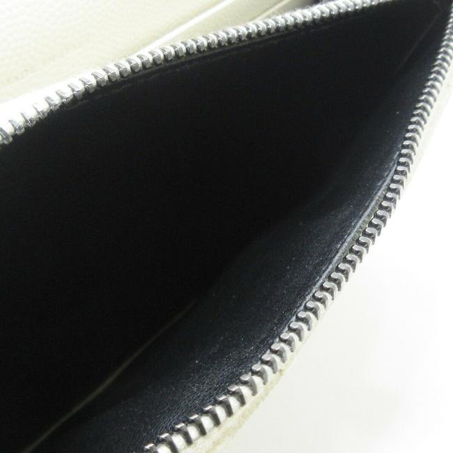 Saint Laurent Chain Wallet Monogram Envelope Grain De Poudre Matelasse Chevron Dove White Leather Shoulder Bag