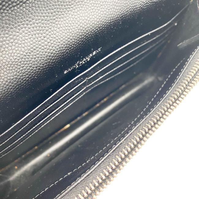 Saint Laurent Chain Wallet Monogram Envelope Grain De Poudre Matelasse Chevron Woc Black Leather Shoulder Bag