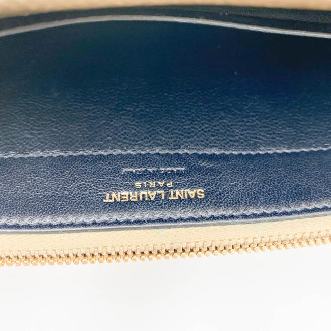 Saint Laurent Chain Wallet Monogram Envelope Small Metallic Gold Lizard Skin Leather Shoulder Bag