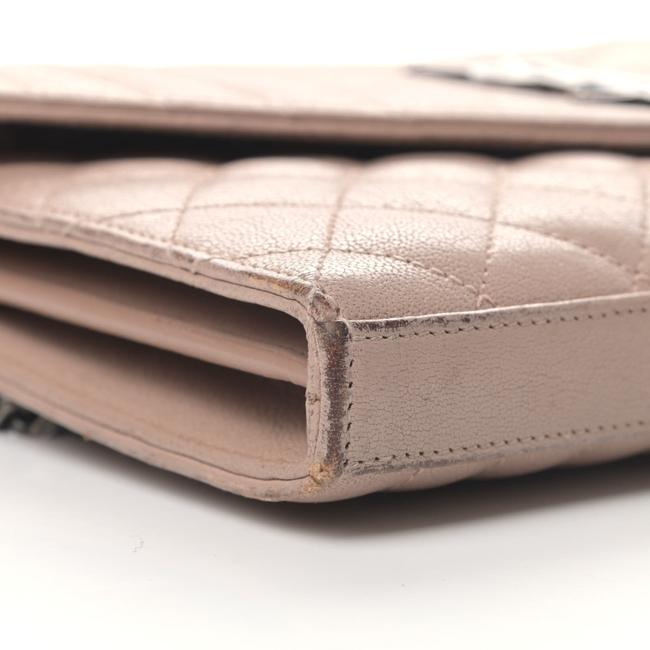 Saint Laurent Chain Wallet Monogram Envelope Tri-quilt Beige Sheepskin Leather Shoulder Bag
