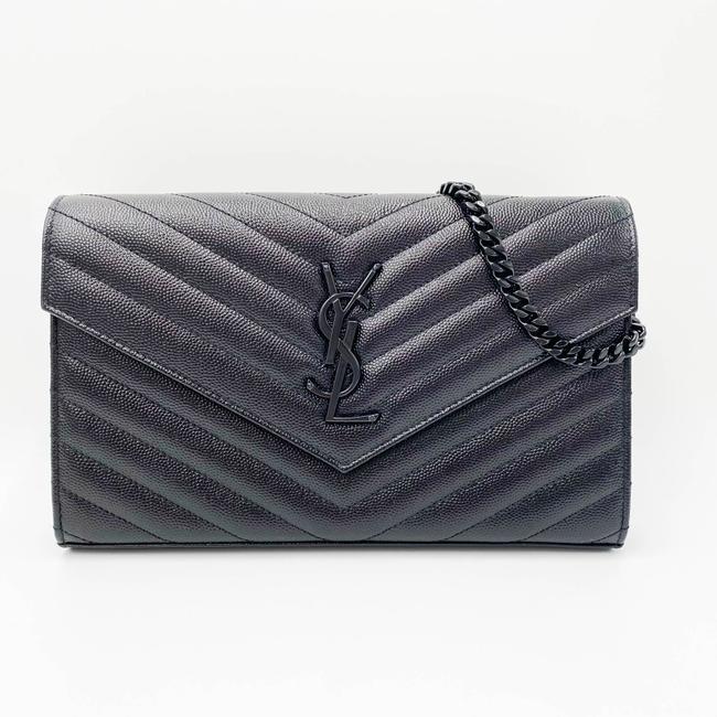 Saint Laurent Chain Wallet Monogram Medium Noir Black Leather Cross Body Bag