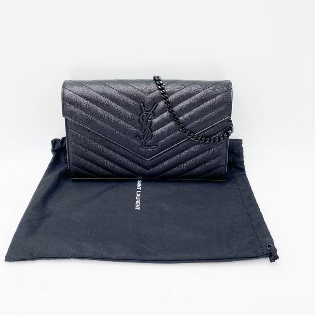 Saint Laurent Chain Wallet Monogram Medium Noir Black Leather Cross Body Bag