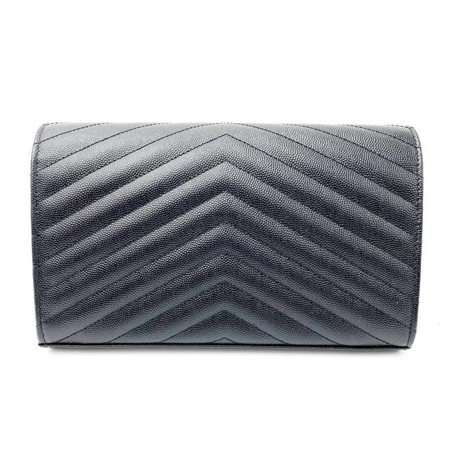 Saint Laurent Chain Wallet Monogram Medium Noir Envelope Black Leather Cross Body Bag