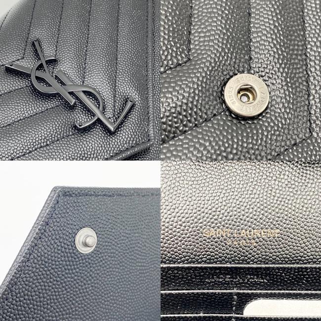 Saint Laurent Chain Wallet Monogram Medium Noir Envelope Black Leather Cross Body Bag
