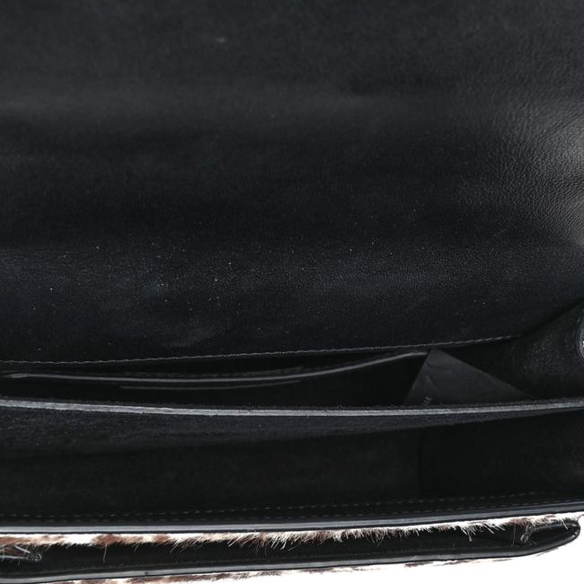Saint Laurent Chain Wallet Sunset Leopard Print Monogram Small Natural Black Calf Hair Shoulder Bag