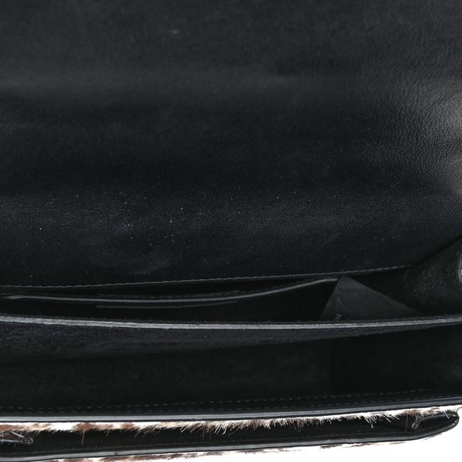 Saint Laurent Chain Wallet Sunset Leopard Print Monogram Small Natural Black Calf Hair Shoulder Bag