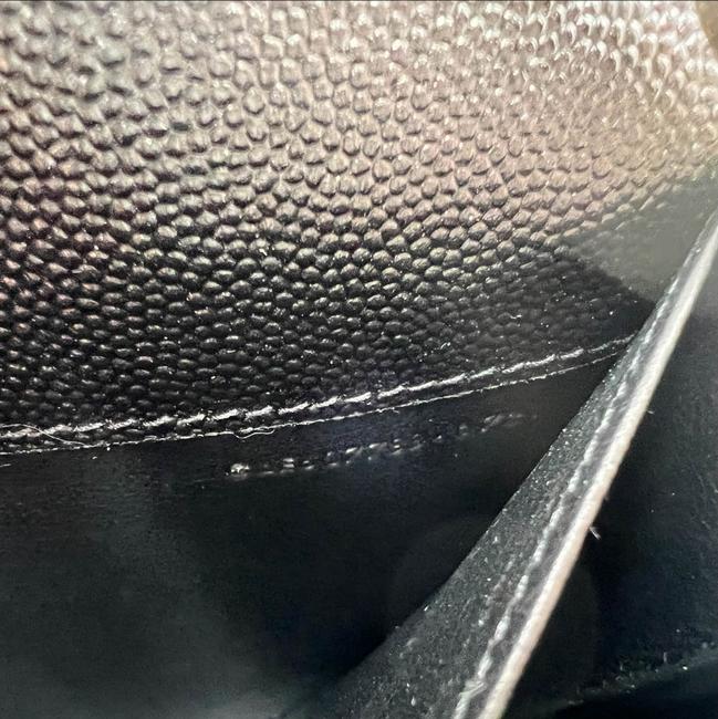 Saint Laurent Chain Wallet Ysl Uptown Woc In Grain De Poudre Embossed Black Leather Shoulder Bag