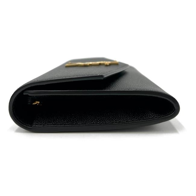 Saint Laurent Chain Wallet Ysl Uptown Woc In Grain De Poudre Embossed Black Leather Shoulder Bag