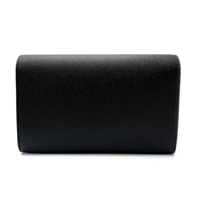 Saint Laurent Chain Wallet Ysl Uptown Woc In Grain De Poudre Embossed Black Leather Shoulder Bag