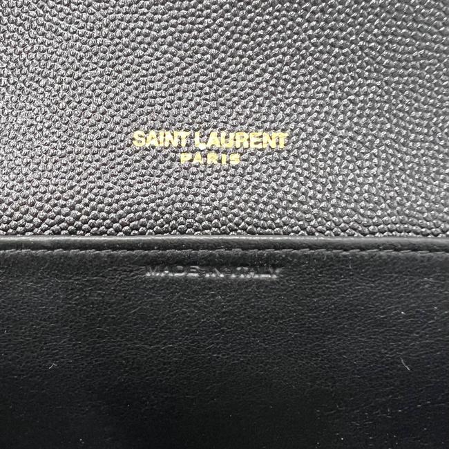 Saint Laurent Chain Wallet Ysl Uptown Woc In Grain De Poudre Embossed Black Leather Shoulder Bag