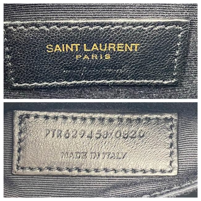 Saint Laurent Classic Camera Vinyle Ysl Monogram Round Croc-embossed Black Patent Leather Cross Body Bag