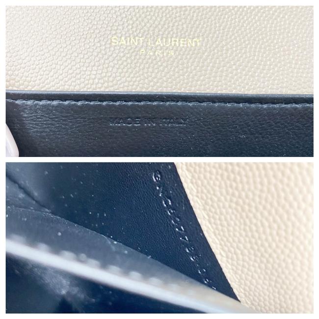 Saint Laurent Clutch Uptown Envelope Beige Leather Cross Body Bag