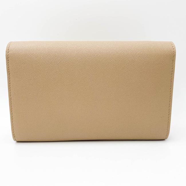 Saint Laurent Clutch Uptown Envelope Beige Leather Cross Body Bag