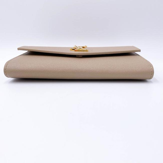Saint Laurent Clutch Uptown Envelope Beige Leather Cross Body Bag