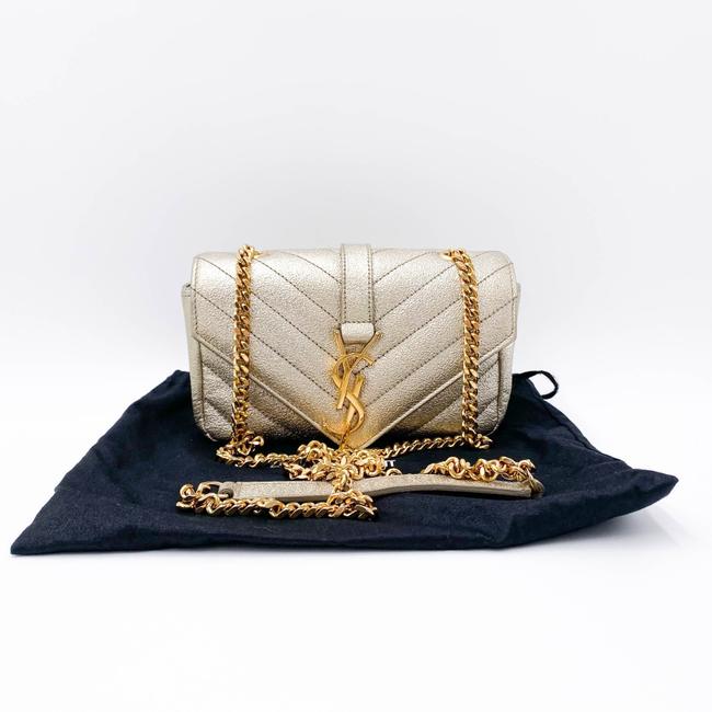 Saint Laurent College Monogram Classic Chain Wallet Matelasse Baby Chain Gold Leather Shoulder Bag