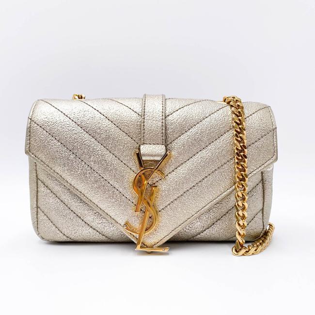 Saint Laurent College Monogram Classic Chain Wallet Matelasse Baby Chain Gold Leather Shoulder Bag