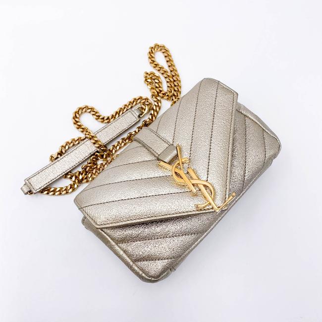 Saint Laurent College Monogram Classic Chain Wallet Matelasse Baby Chain Gold Leather Shoulder Bag