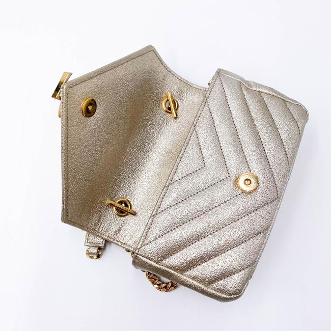 Saint Laurent College Monogram Classic Chain Wallet Matelasse Baby Chain Gold Leather Shoulder Bag