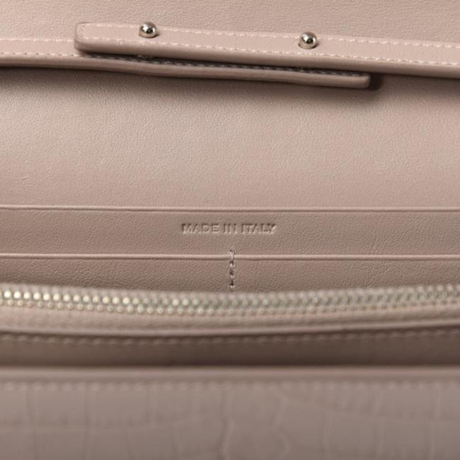 Saint Laurent Crocodile Embossed Monogram Woc Rose Antic Pink Leather Shoulder Bag
