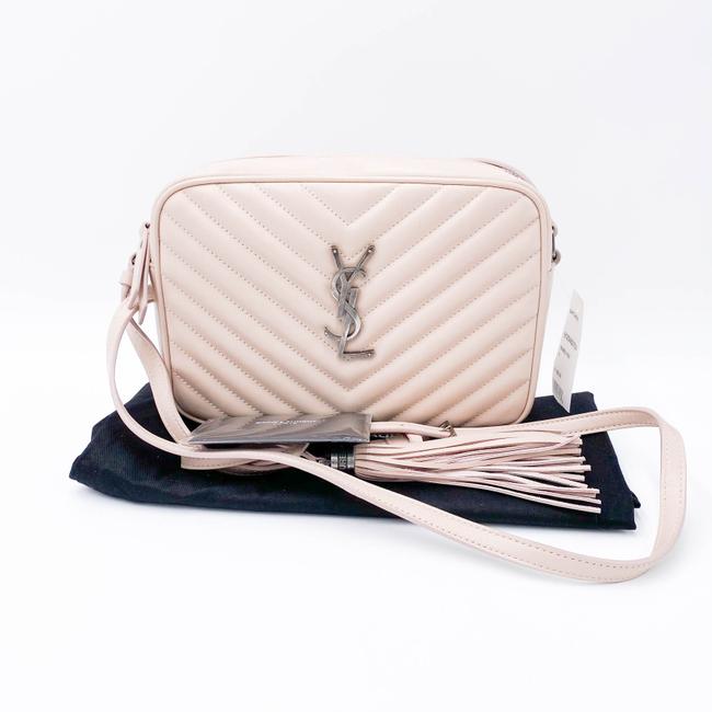 Saint Laurent Crossbody Lou Monogram Camera Pink Lambskin Leather Shoulder Bag