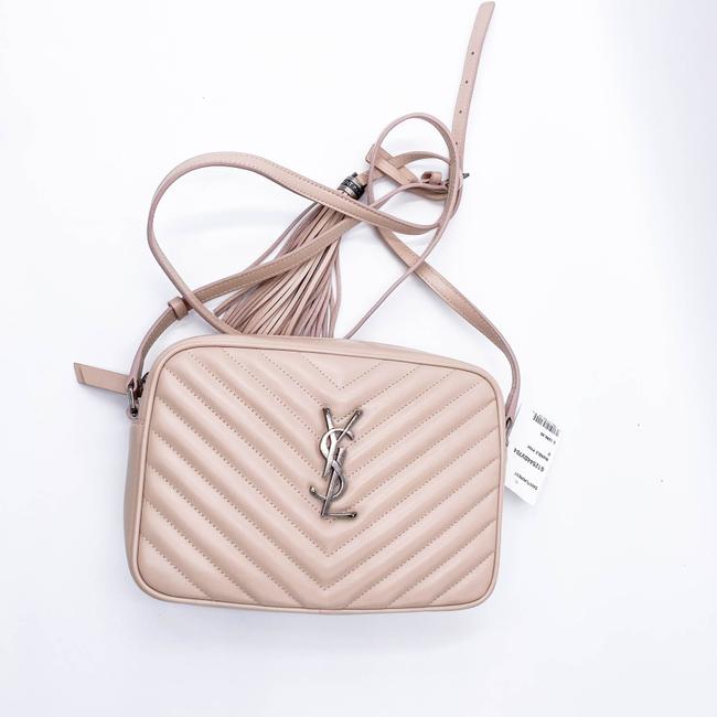 Saint Laurent Crossbody Lou Monogram Camera Pink Lambskin Leather Shoulder Bag