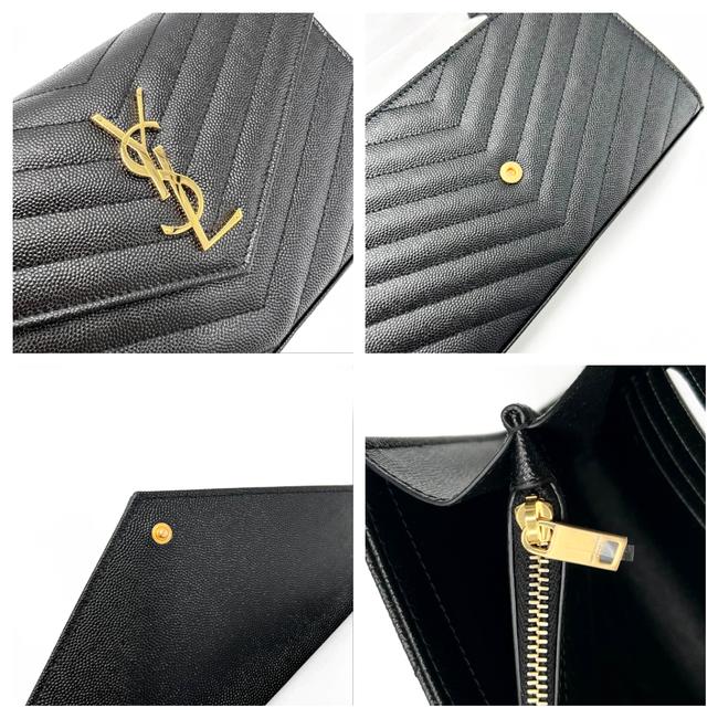 Saint Laurent Envelope Chain Wallet Monogram Matelasse Medium Black Leather Cross Body Bag