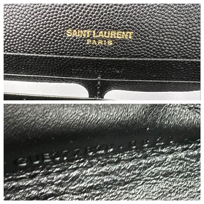 Saint Laurent Envelope Chain Wallet Monogram Matelasse Medium Black Leather Cross Body Bag