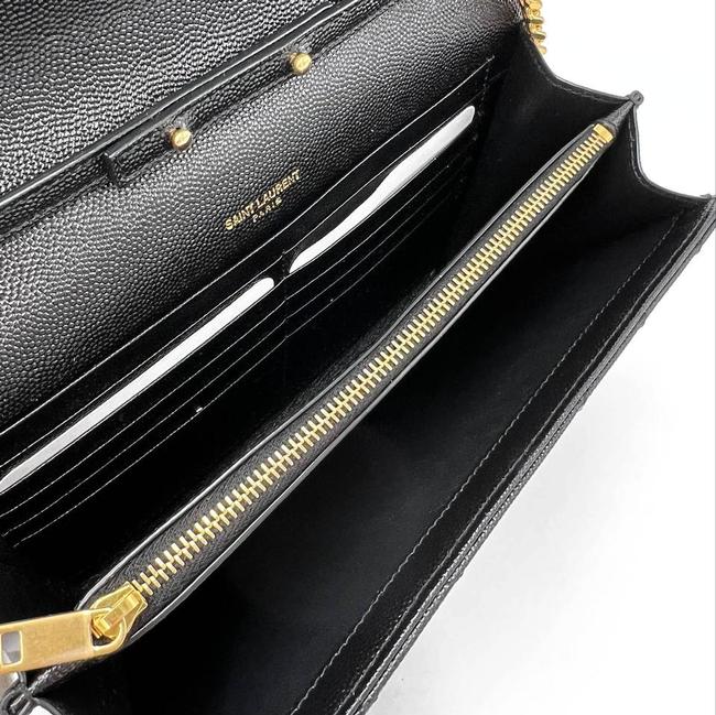 Saint Laurent Envelope Chain Wallet Monogram Matelasse Medium Black Leather Cross Body Bag